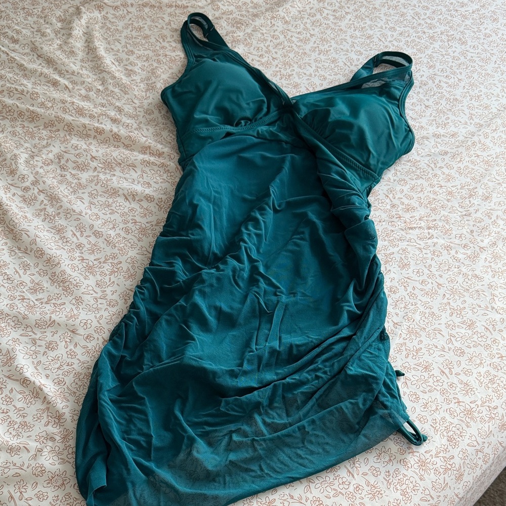 Teal Sleeveless Slip Dress
